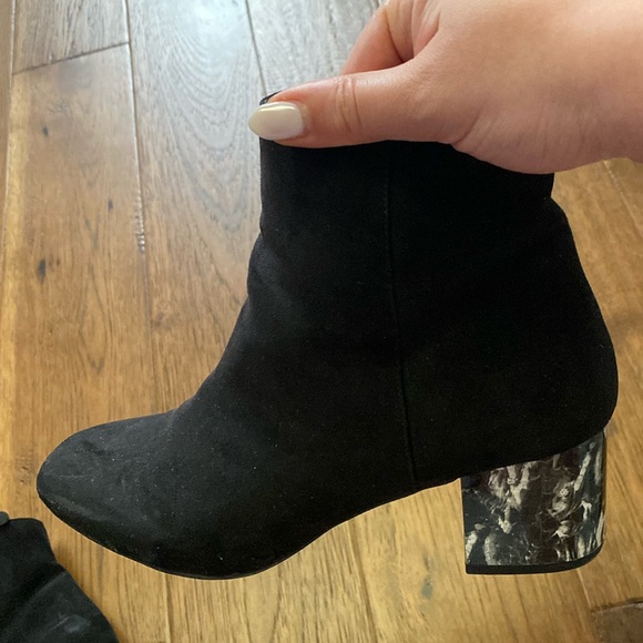 Asos suede like boots with marble patterned heel. Has some scuffs (images shown) - Picture 1 of 6